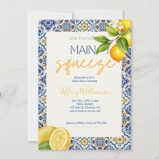 Main Squeeze Italian Tile Bridal Shower Invitation