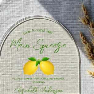 Main Squeeze Lemon Bridal Shower Acrylic Invitations