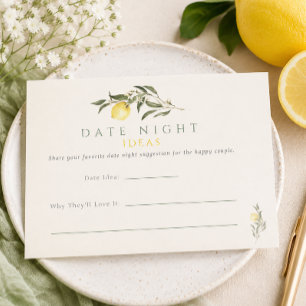 Main Squeeze Lemon Bridal Shower Date Night Ideas Enclosure Card