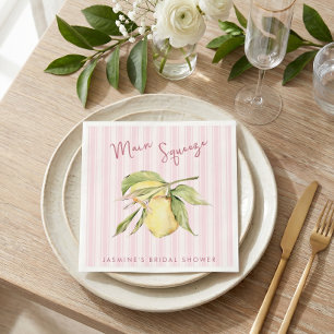 Main Squeeze Lemon Bridal Shower Napkin