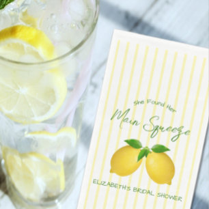 Main Squeeze Lemon Bridal Shower Napkin