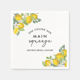 Main Squeeze Lemon Bridal Shower Napkins