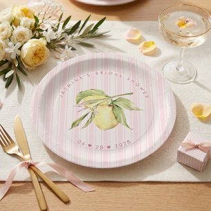Main Squeeze Lemon Bridal Shower Paper Plate