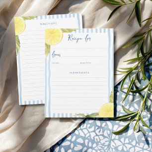 Main Squeeze Lemon Bridal Shower Recipe Card