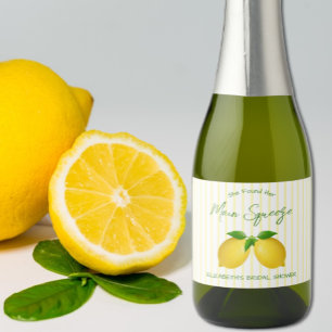 Main Squeeze Lemon Bridal Shower Sparkling Wine Label