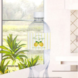 Main Squeeze Lemon Bridal Shower Water Bottle Label