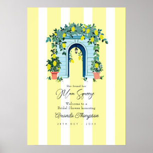Main Squeeze Lemon Bridal Shower Welcome Poster
