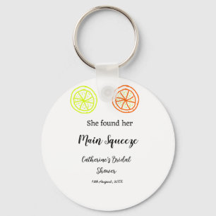 Main Squeeze lemon citrus bridal shower add name d Key Ring