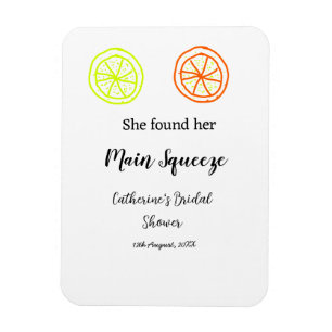 Main Squeeze lemon citrus bridal shower add name d Magnet