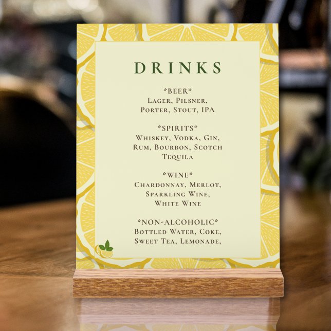 Main Squeeze Lemon Drinks Menu Sign (Creator Uploaded)