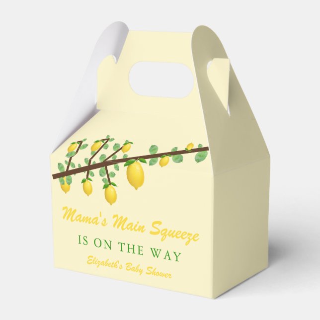 Main Squeeze Lemon Gender Neutral Baby Shower Favour Box (Front Side)