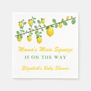 Main Squeeze Lemon Gender Neutral Baby Shower Napkin