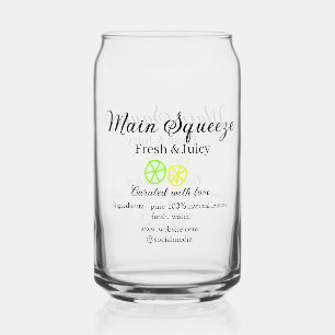 Main squeeze lemon juice homemade business name can glass