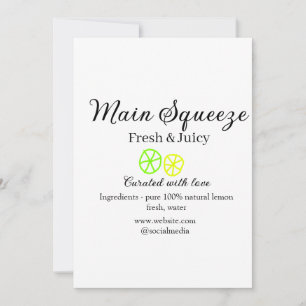 Main squeeze lemon juice homemade business name invitation