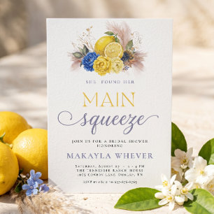 Main Squeeze Lemon Mediterranean Bridal Shower Invitation