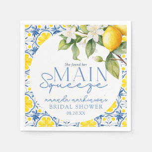 Main Squeeze Lemon Mediterranean Bridal Shower Napkin