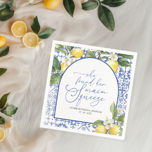 Main Squeeze Lemon Mediterranean Bridal Shower Napkin