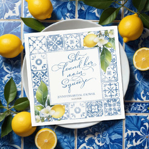 Main Squeeze   Lemon Mediterranean Bridal Shower Napkin