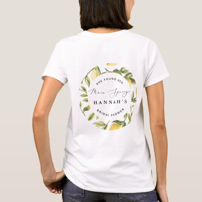 Main Squeeze Lemon Mediterranean Bridal Shower T-Shirt (Back)