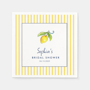 Main Squeeze Lemon modern Bridal Shower  Napkin