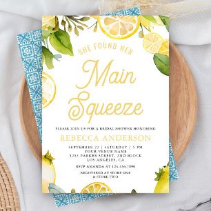 Main Squeeze Lemon Orchard Citrus Bridal Shower Invitation