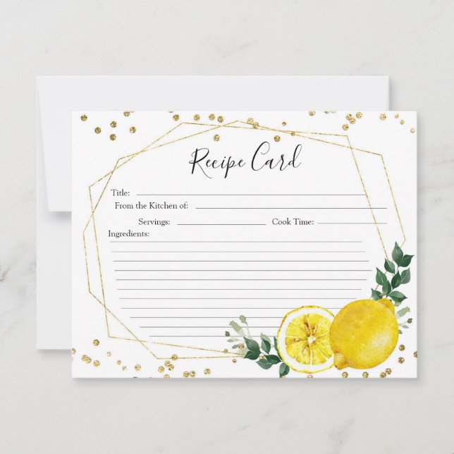 Main Squeeze Lemon Recipe Card (Front)