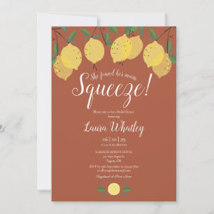 Main Squeeze Lemon Terracotta Bridal Shower Invitation