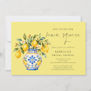 Main Squeeze Lemon Theme Bridal Shower Invitation