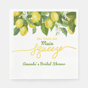 Main Squeeze Lemon Theme Wedding Bridal Shower Napkin