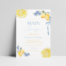 Main Squeeze Lemons Blue Italian Bridal Shower