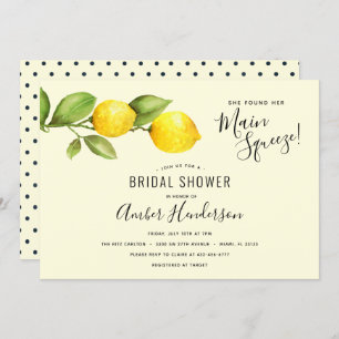 Main Squeeze Lemons Bridal Shower Invitation