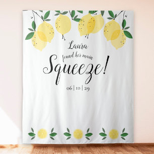 Main Squeeze Lemons Bridal Shower Photo Backdrop Tapestry