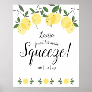 Main Squeeze Lemons Bridal Shower Poster