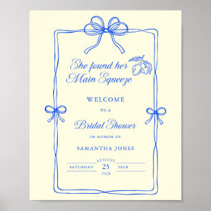 Main Squeeze Lemons Bridal Shower Welcome Sign