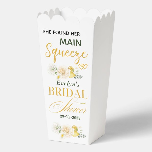 Main Squeeze Lemons Eucalyptus Rose Bridal Shower  Favour Box (Front)