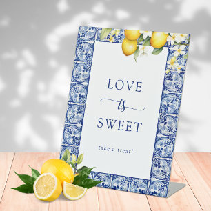 Main Squeeze Lemons Love is Sweet Pedestal Sign
