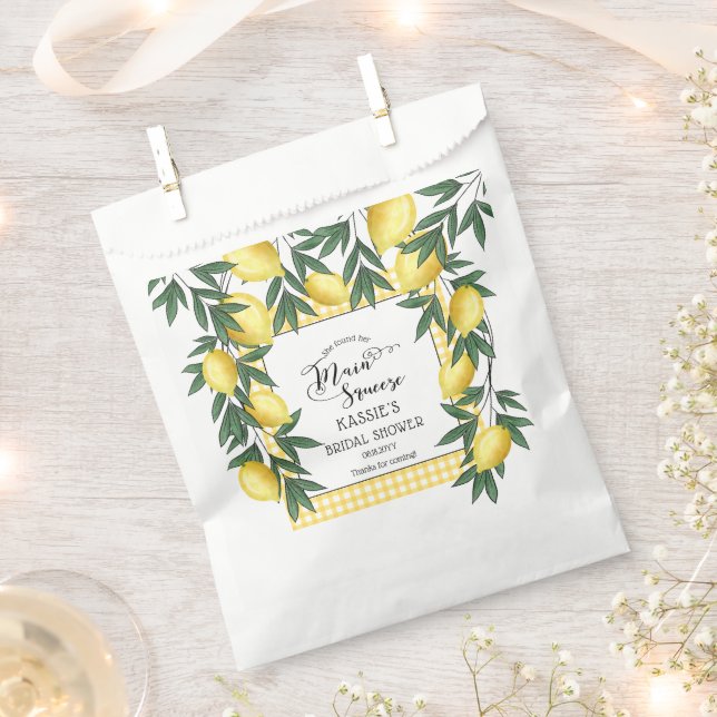 Main Squeeze Lemons Tropical Bridal Shower Favour Bags (Clipped)