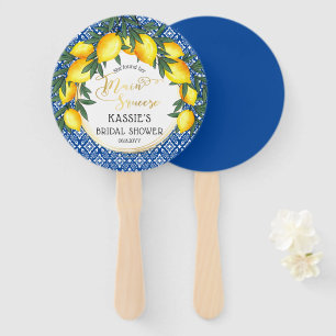 Main Squeeze Lemons Tropical Bridal Shower  Hand Fan