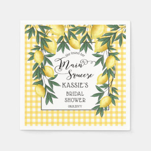 Main Squeeze Lemons Tropical Bridal Shower Napkin