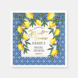 Main Squeeze Lemons Tropical Bridal Shower Napkins