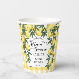 Main Squeeze Lemons Tropical Bridal Shower Paper Cups