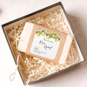 Main Squeeze Lemons Wedding or Bridal Shower Square Sticker
