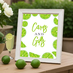 Main Squeeze Lime Bridal Shower Cards & Gifts Sign