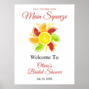 Main Squeeze Mediterran Bridal Shower Welcome Sign