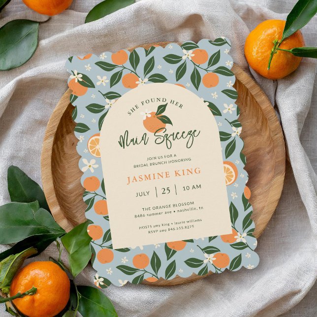 Main Squeeze Orange Citrus Bridal Brunch Invitation (Creator Uploaded)