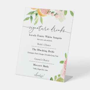 Main Squeeze Orange Signature Drinks Sign