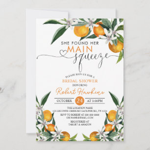 Main Squeeze Oranges and Lemon Bridal Shower Invitation
