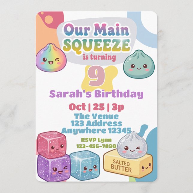 Main Squeeze Squishy Birthday Invitation (Front)