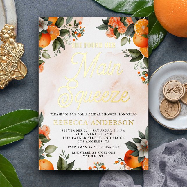 Main Squeeze Tangerine Orange Citrus Bridal Shower (Creator Uploaded)