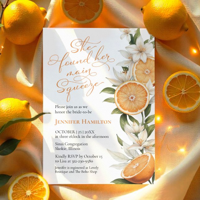 Main Squeeze | Watercolor Lemon Bridal Shower Invitation (Creator Uploaded)